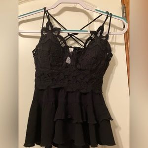 Free People Inspired Sexy Black Top